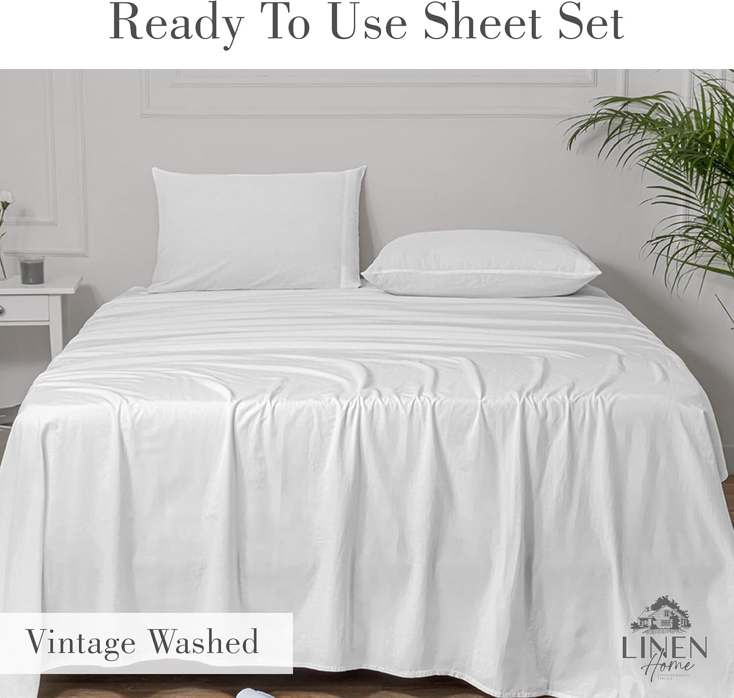4-Piece King Cotton Sheet Set with Envelope Closure Pillowcases - Chic & Durable
