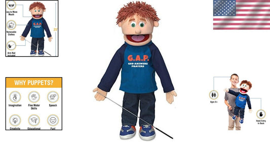 Lightweight 25'' Puppet with Removable Clothes - Ideal for Ministry and Shows