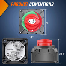 Load image into Gallery viewer, On/Off Battery Disconnect Isolator Switch - 600A for Trucks, RVs &amp; Marine Use