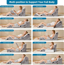 Load image into Gallery viewer, Orthopedic Adjustable Wedge Pillow Set, Portable Memory Foam Support for Adults