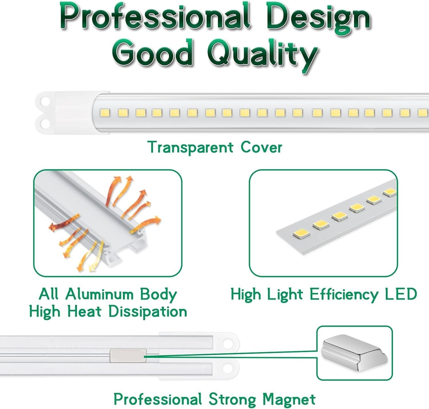 Energy Efficient! 4FT LED Retrofit Kit 36W Magnetic Mount - 5400 Lumens