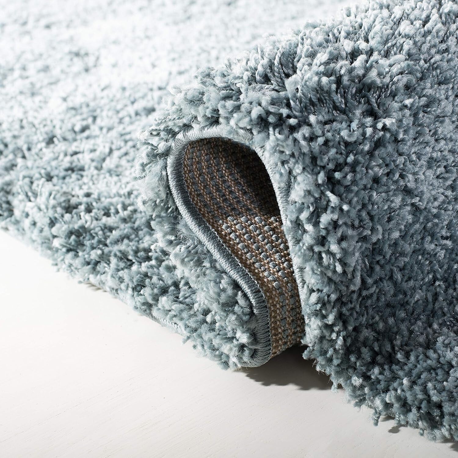 Plush Light Blue California Shag Runner Rug - 2'3" x 7' for High Traffic Areas