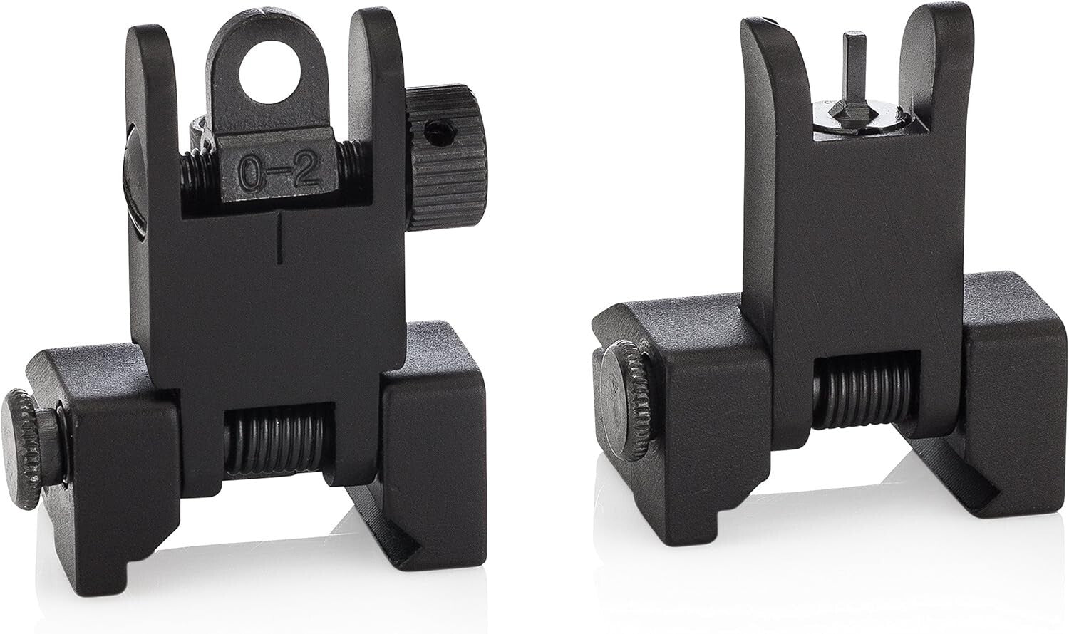 Low Profile Tactical Iron Sights - Spring Loaded for Universal Picatinny Rails