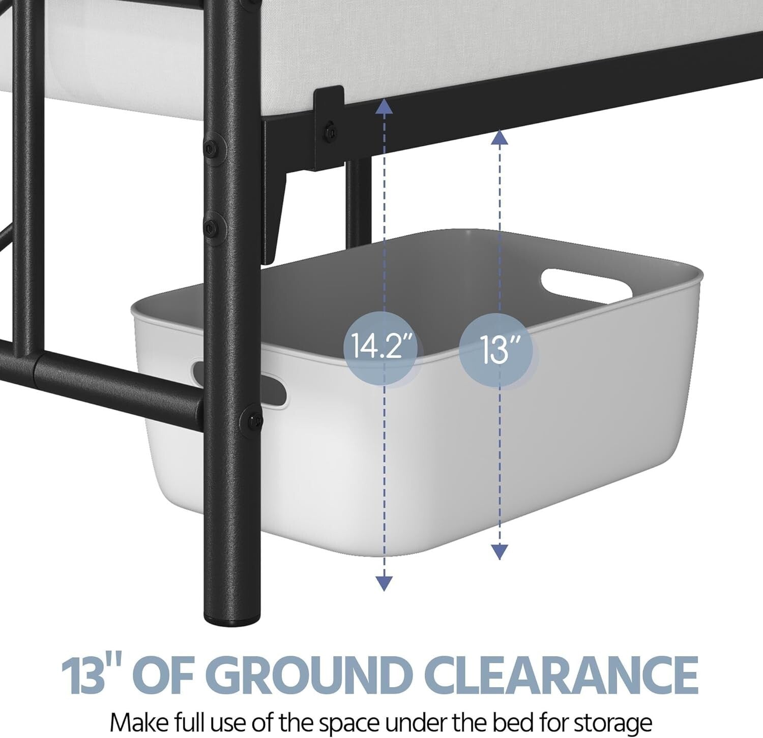 Heavy-Duty Queen Bed Frame with Squeak-Resistant Slat Support - 800 lbs Capacity
