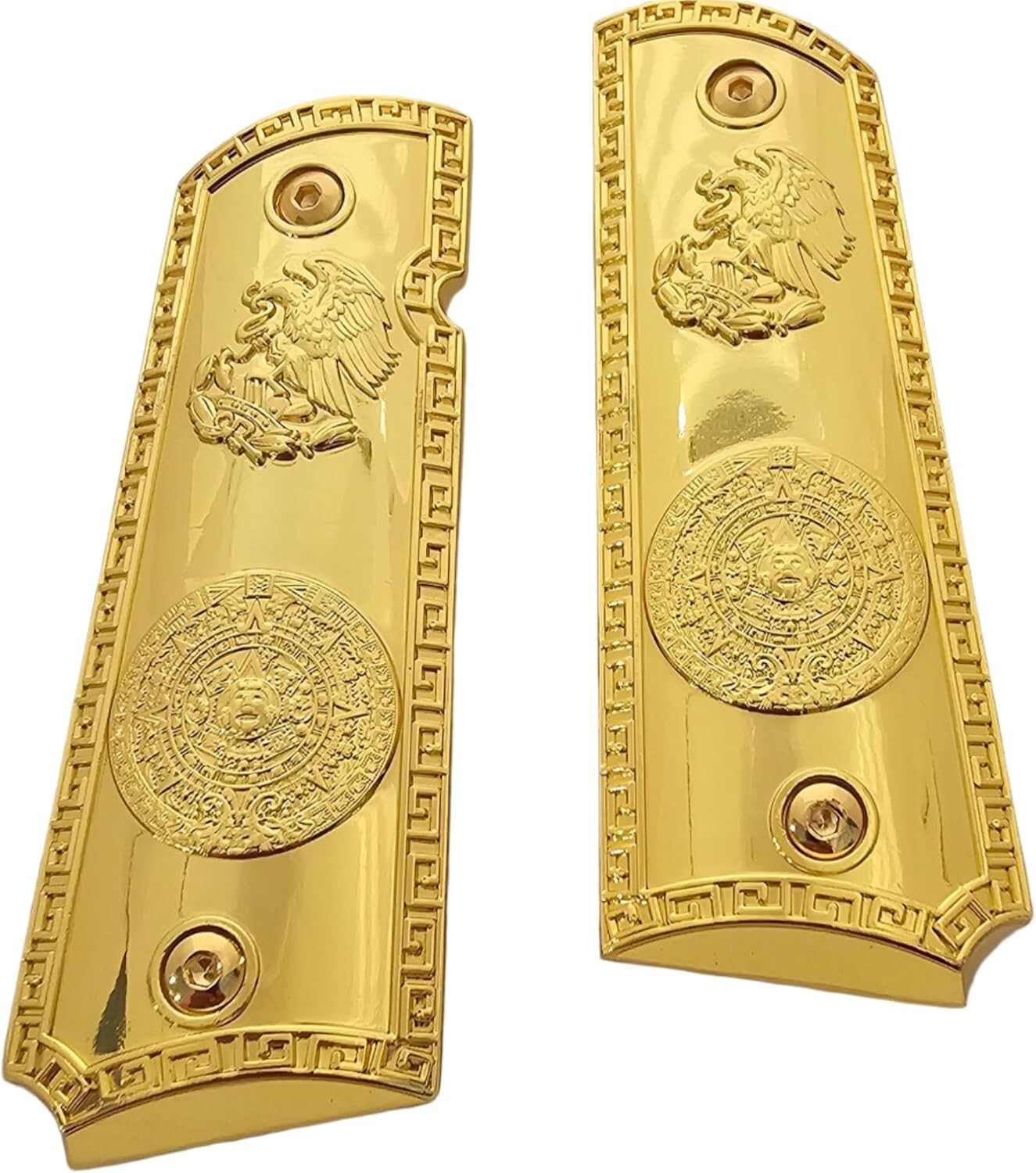 Luxury Gold-Plated 1911 Grips for Colt, Rock Island & More - Ambidextrous Design