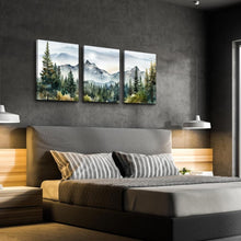 Load image into Gallery viewer, Set of 3 Framed Canvas Art Prints - Abstract Mountain Landscapes for Walls