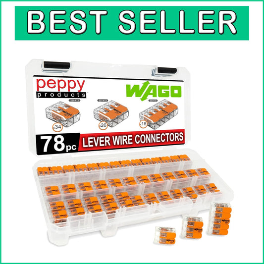 78pc WAGO Lever Nuts Wire Connector Set with Case - Reliable Splicing Solution