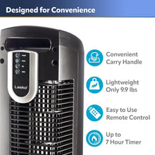 Load image into Gallery viewer, 3-Speed Oscillating Floor Fan with Timer &amp; Convenient Remote Control - Black