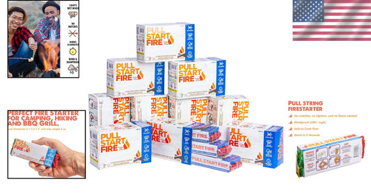 Eco-Friendly Pull String Firestarter: 30 Quick Flame Igniters for Outdoor Fun