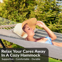 Load image into Gallery viewer, Mountainside Quilted Double Hammock with Spreader Bars - Lightweight &amp; Stylish
