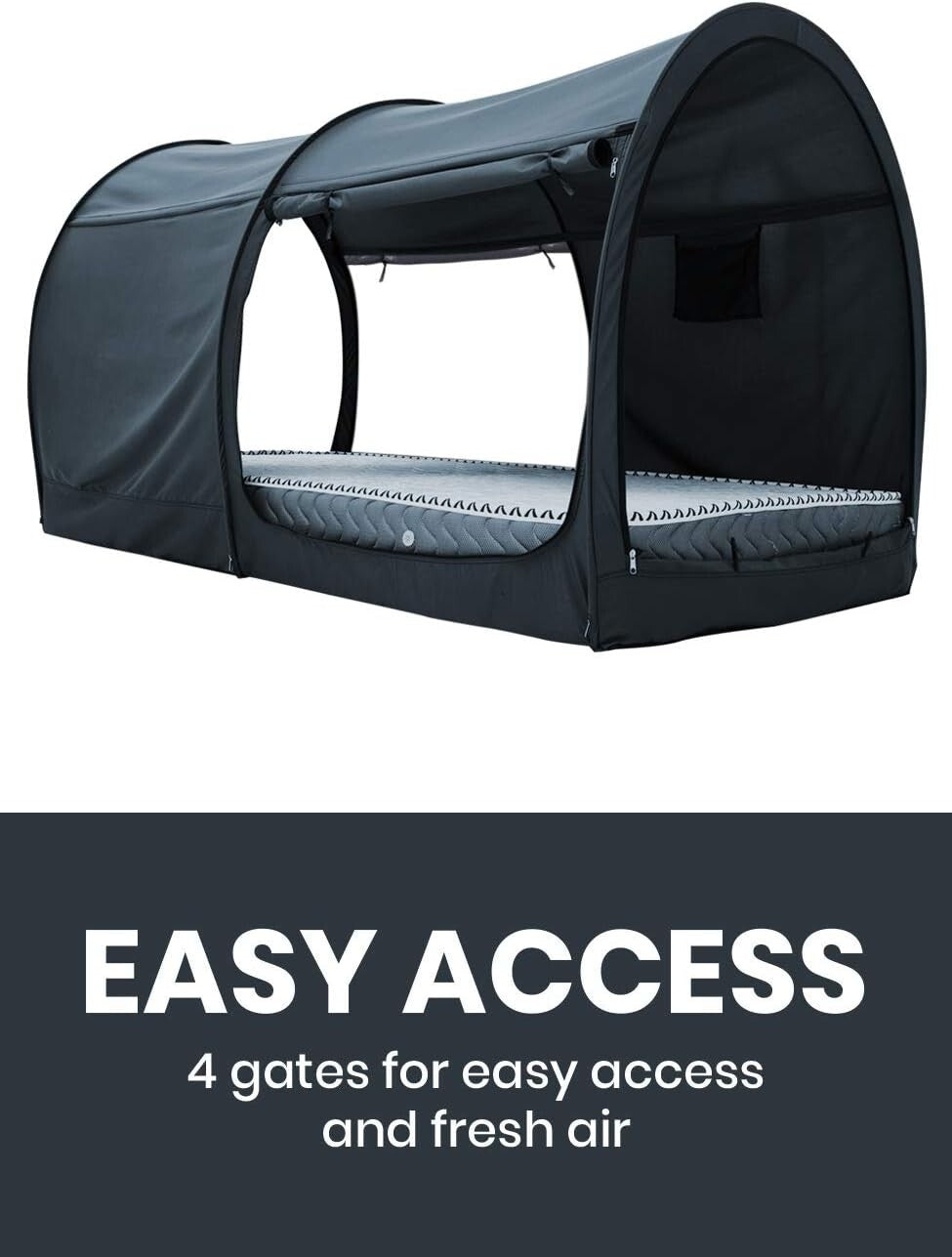 Multifunctional Portable Bed Tent: Pop-Up Charcoal Canopy for Solitude & Naps