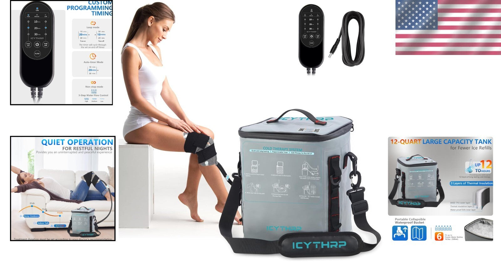 Ergonomic Ice Machine for Knee & Ankle Pain Relief with Programmable Features