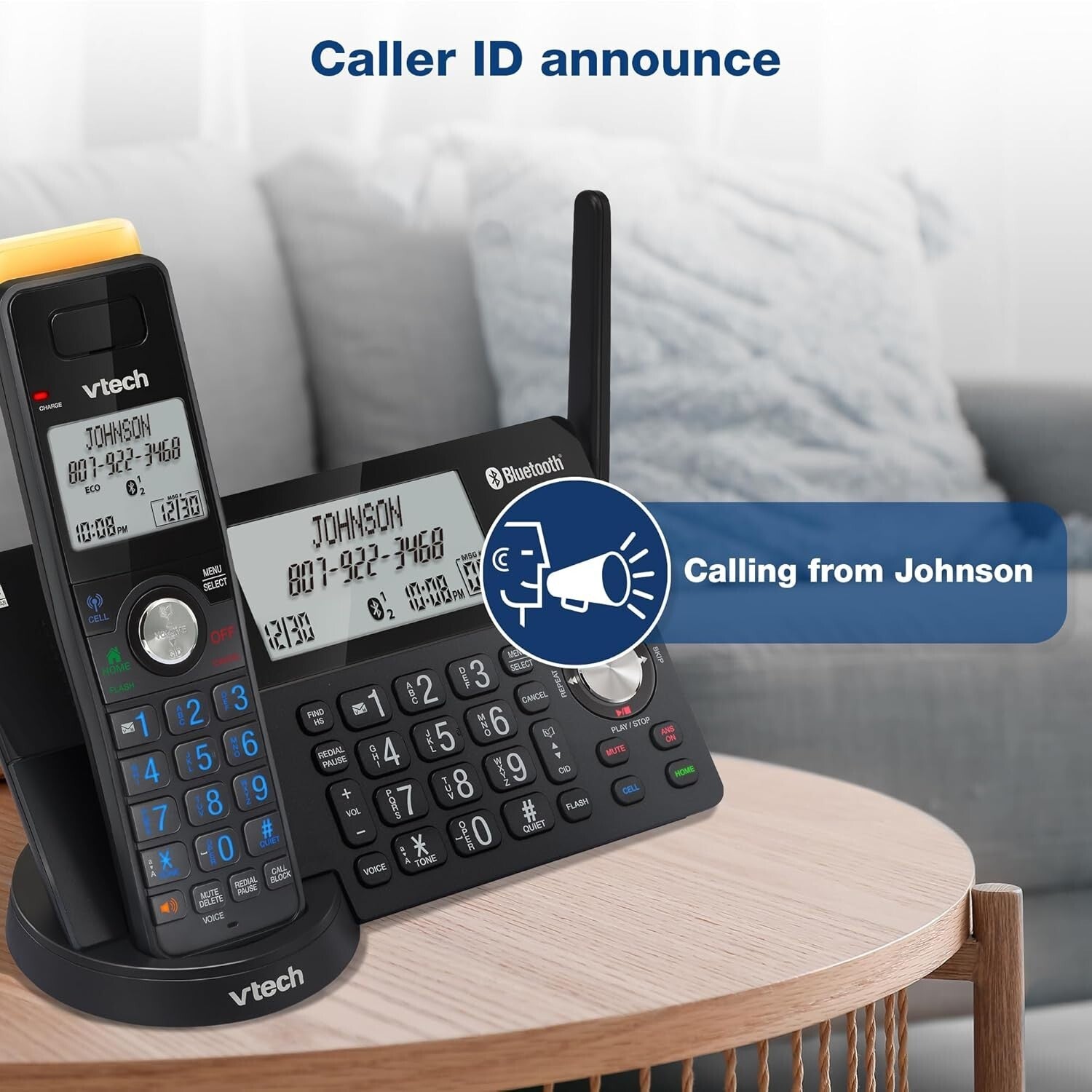 Ultimate Long Range 5-Handset DECT Phone with Bluetooth, 22 Min Answering System