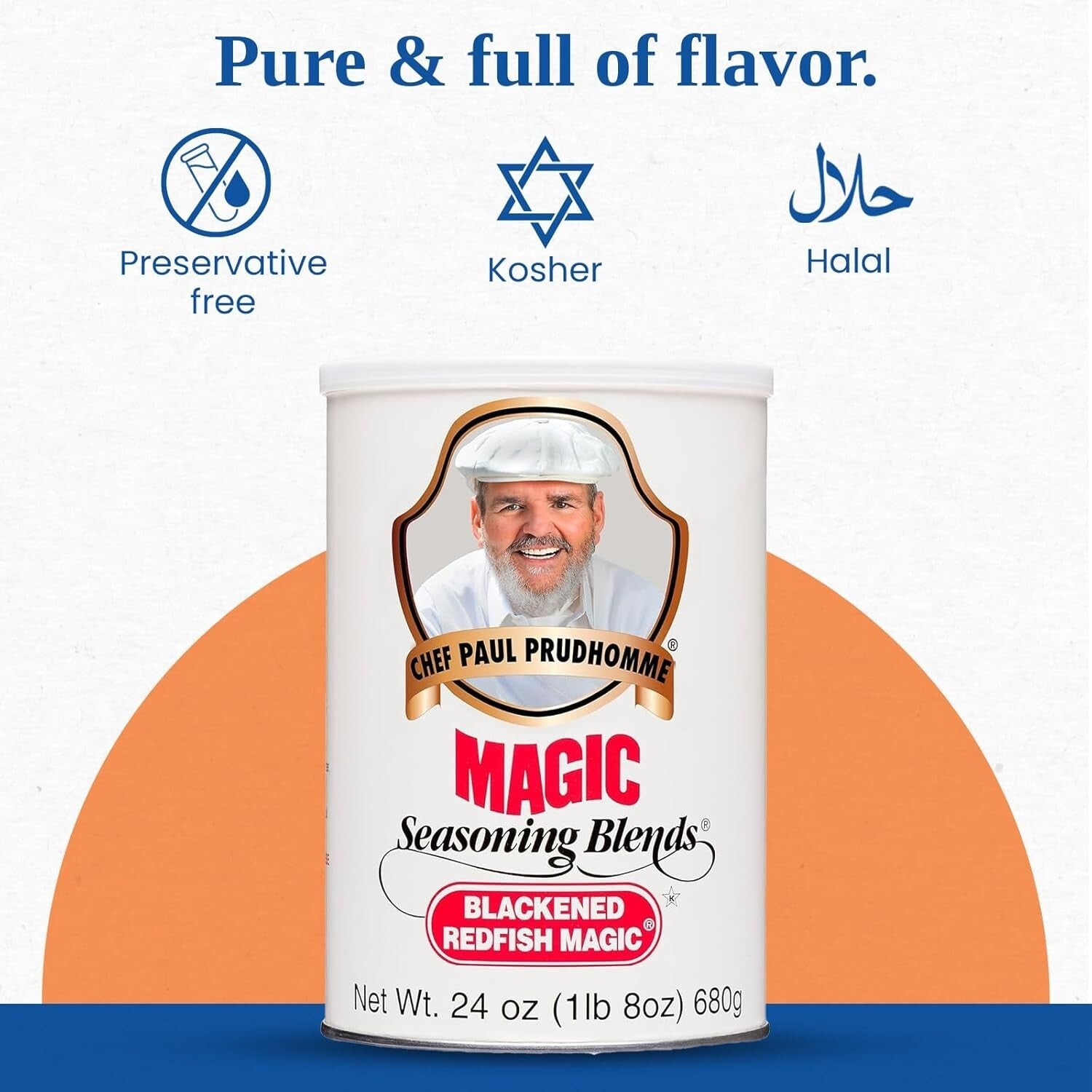 Prudhomme's Cajun Magic Blackened Redfish Seasoning – 24 oz Canister (Pack of 2)