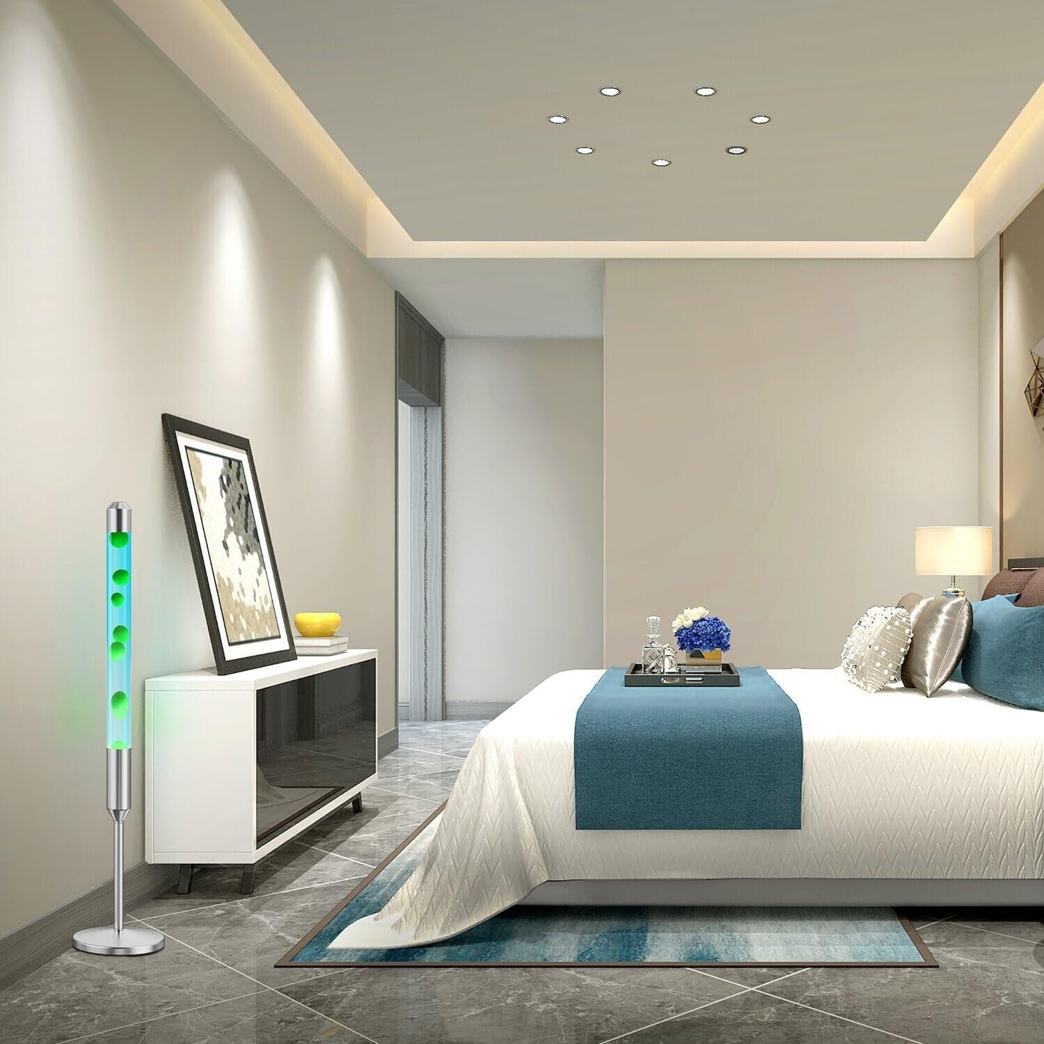 Relaxing 47.5-Inch Lava Lamp - Durable Aluminum & High-Temperature Glass