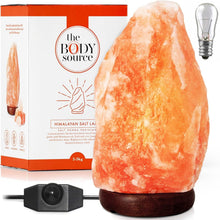 Load image into Gallery viewer, Himalayan Salt Lamp 10-12 Inch with Dimmable Switch &amp; Wooden Base - 100% Natural