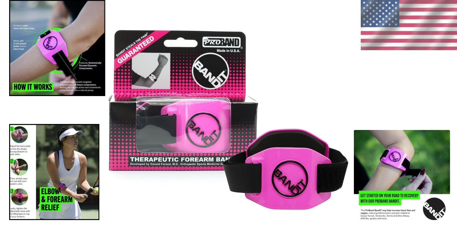 BandIT - Lightweight Elbow & Forearm Support for Arthritis and Carpal Tunnel