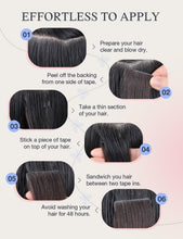 Load image into Gallery viewer, Luxury Human Hair Tape-In Extensions: 18 Inch, Dark to Chestnut, Hypoallergenic