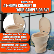 Load image into Gallery viewer, Residential Height RV Toilet, 18.5” Gravity Flush, Soft Close – Parchment Bone