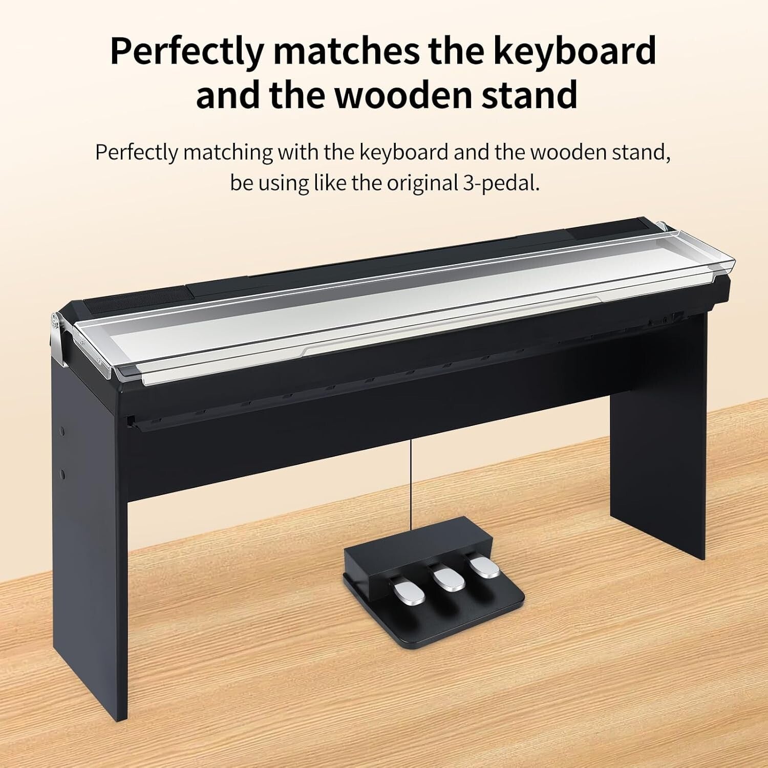 Digital Piano 3-Pedal System with Half-Sustain Feature - Portable and Sturdy