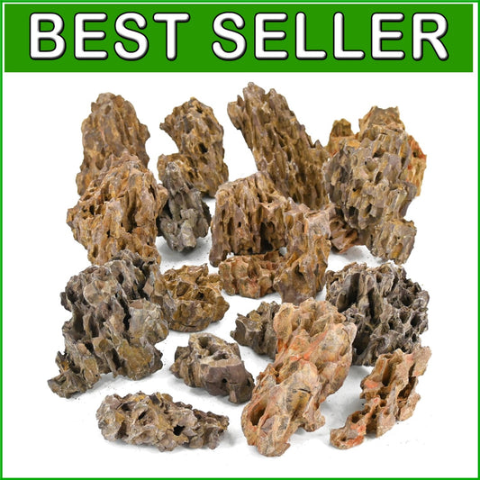 20LB Dragon Stone Aquarium Rock - Enhances Aquatic Life & Decor (2-8 Inches)
