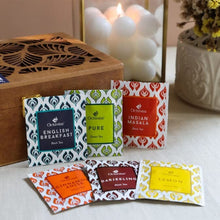 Load image into Gallery viewer, 6 Flavors of Black &amp; Green Tea in Leafcut Design Box - Perfect Gift Idea