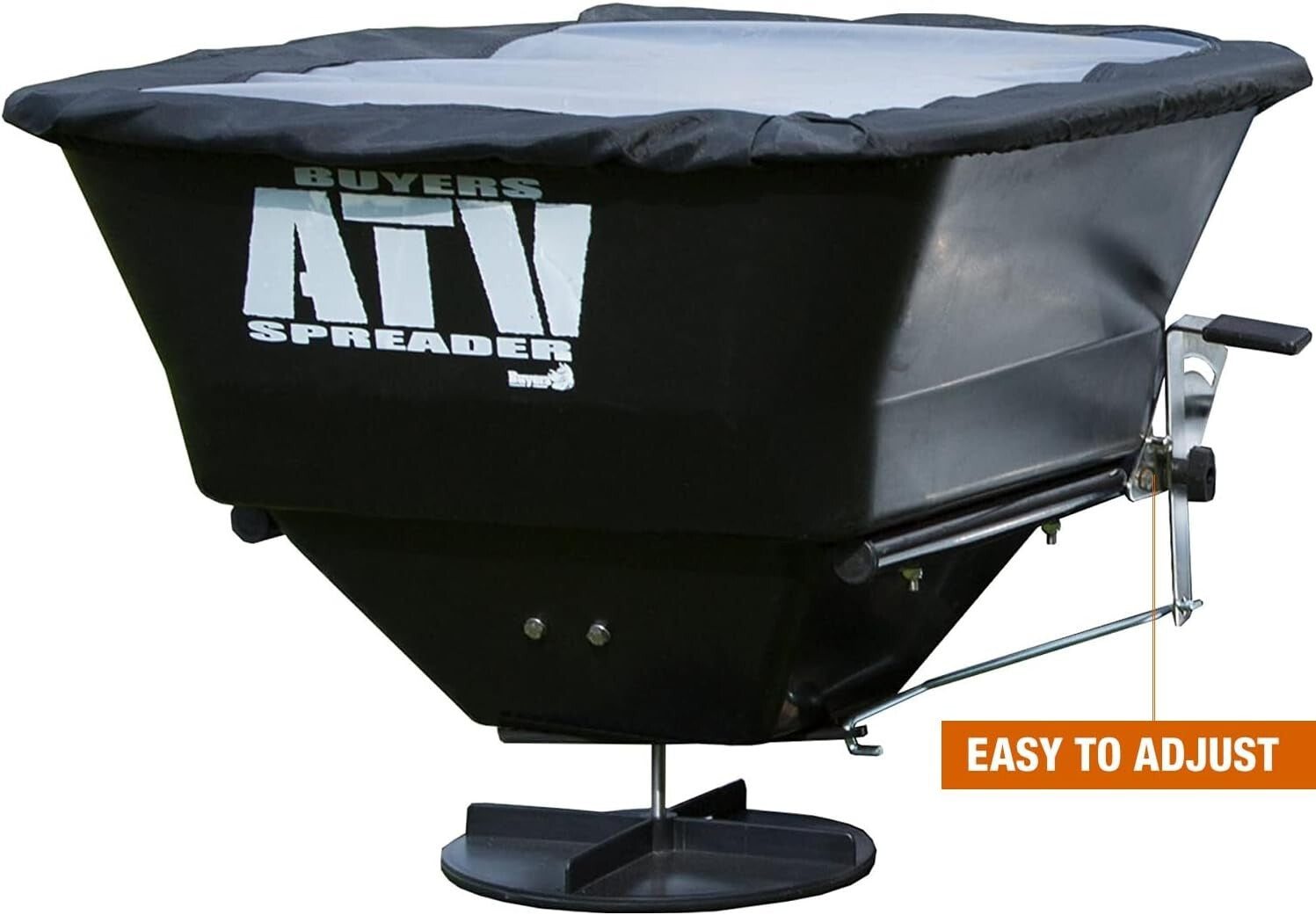 Polyethylene ATV Broadcast Spreader: 100 lbs Capacity with Efficient 12V Motor