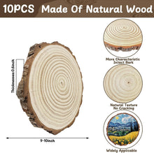 Load image into Gallery viewer, Set of 10 Versatile Wooden Discs - Ideal for DIY Crafts, Decor, and More!