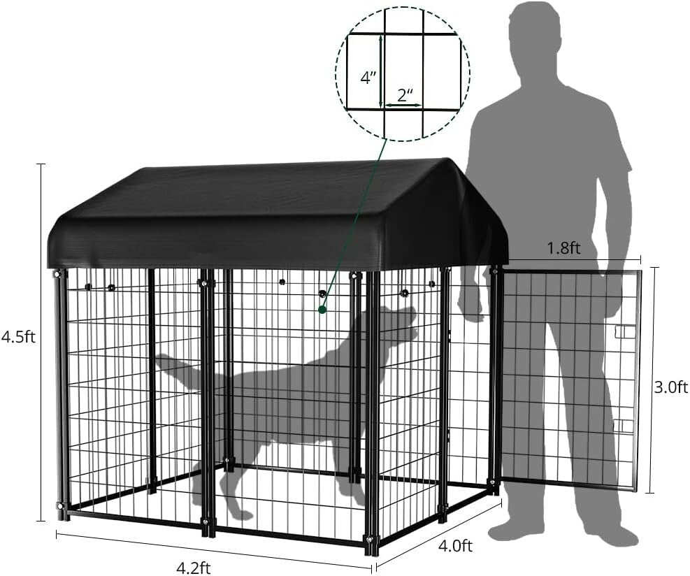 Spacious Outdoor Dog House with Waterproof Roof for Small to Medium Breeds