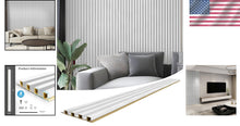 Load image into Gallery viewer, Contemporary Matte White WPC Slat Panels - Easy Install 8-Pack for Interiors