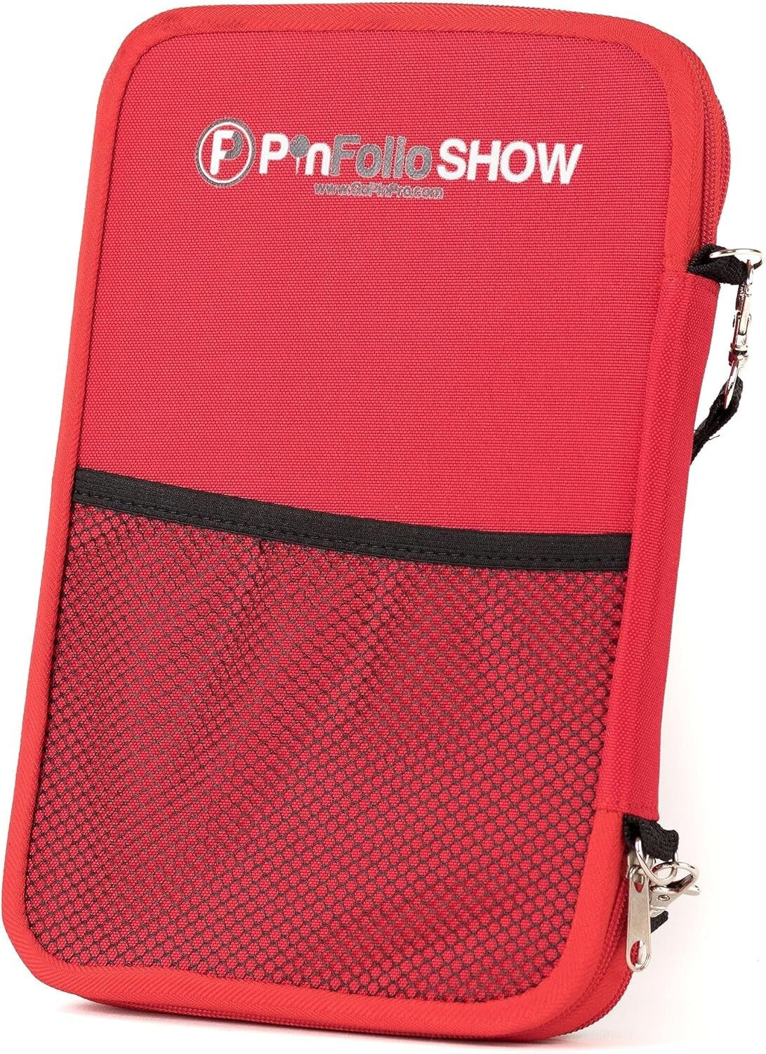 Trendy Black & Red Pin Storage Bag - Organize Up to 150 Enamel Pins Effortlessly