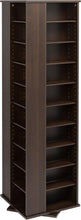 Load image into Gallery viewer, Espresso 4-Sided Revolving Media Storage Cabinet – Space-Saving Tower