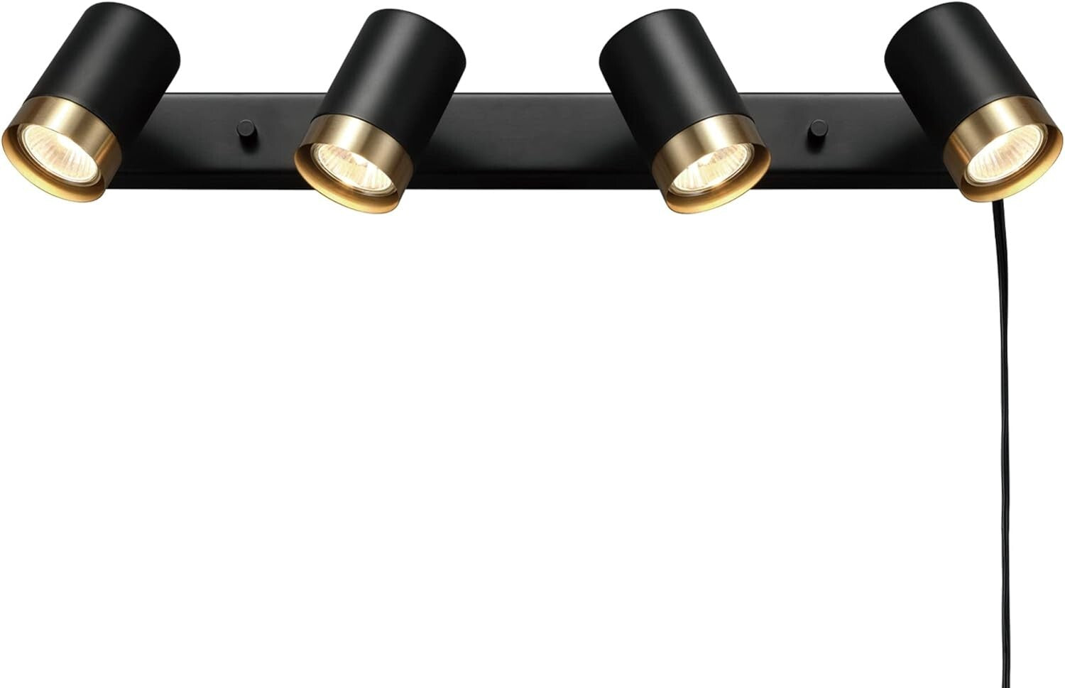 Elegant Matte Black 4-Light Track Light with GU10 Compatibility for Indoor Use