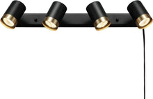 Load image into Gallery viewer, Elegant Matte Black 4-Light Track Light with GU10 Compatibility for Indoor Use