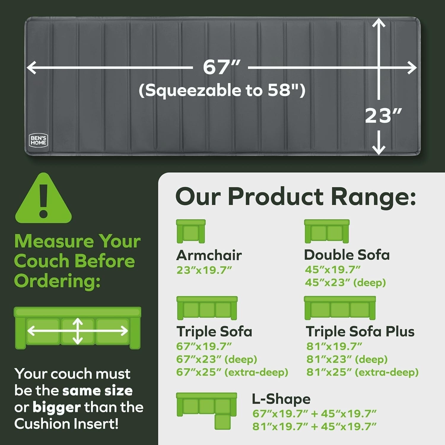 Durable Non-Slip Sofa Support for Sagging Cushions - Lifetime Warranty Included