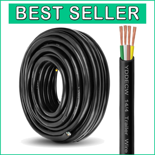 Heavy-Duty 14 Gauge 4 Conductor Copper Cable - 50FT Insulated Wiring for RVs