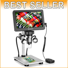 Load image into Gallery viewer, Professional 7'' Digital Microscope with 12MP Camera and Adjustable LED Lights