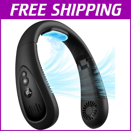 Portable Neck Air Conditioner - 360° Cooling Bladeless Fan for Instant Relief