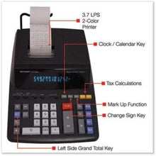 Load image into Gallery viewer, Elegant 12-Digit Desktop Printing Calculator with Large Blue Fluorescent Display