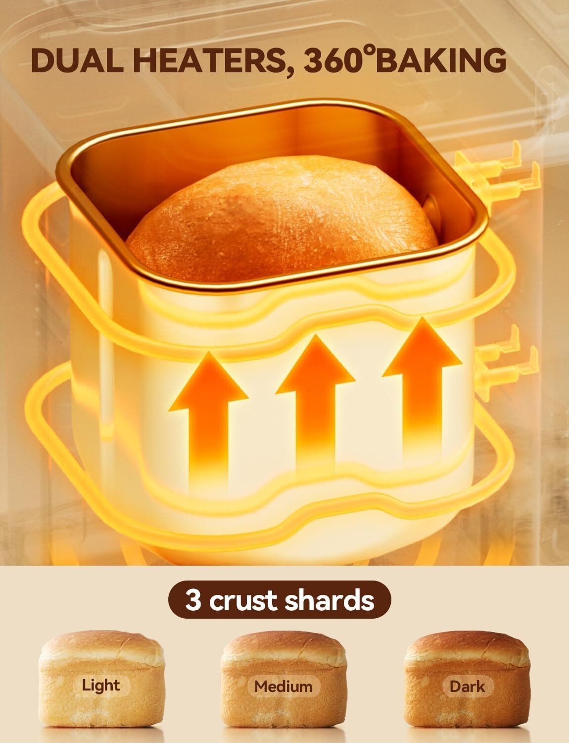 Compact All-Metal Bread Maker - 550W Dual Heaters for Perfect Homemade Bread