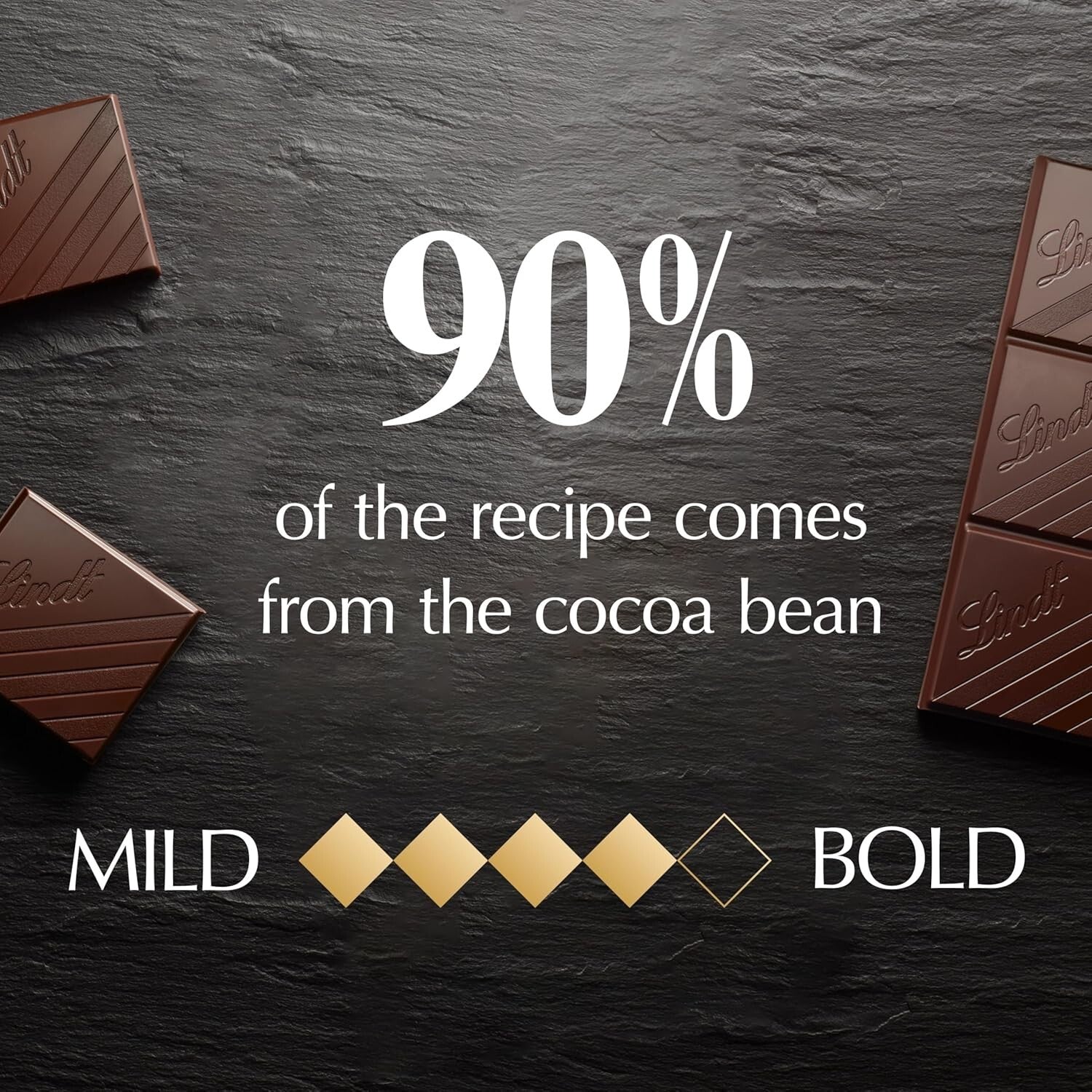 EXCELLENCE 90% Cocoa Dark Chocolate – Perfect for Pairing or Baking, 12 Bars