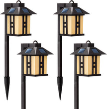 Load image into Gallery viewer, Elegant Japanese Solar Lights - 4 Pack Waterproof Pathway Garden Illumination