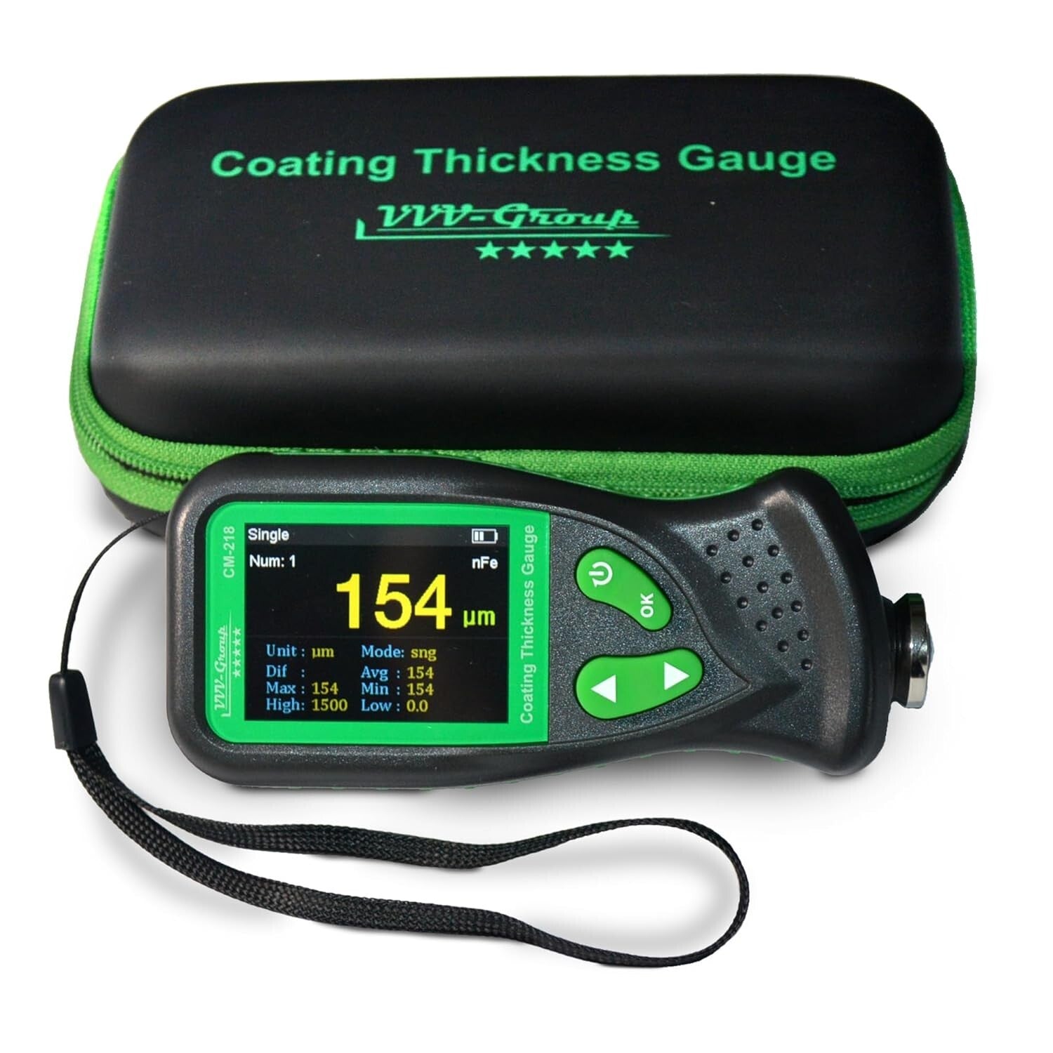 Digital Coating Thickness Gauge - Precision Paint Depth Meter with USB Recharge