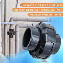 Load image into Gallery viewer, Reliable 4-Inch PVC Slip Union Adapter for Plumbing and Irrigation - Schedule 80