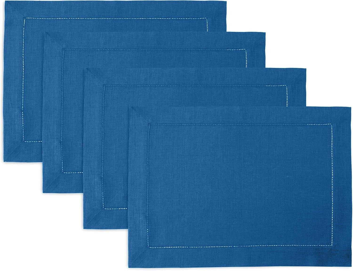 Machine Washable 100% Pure Linen Placemats Set of 4 - Stylish 14x19 Inch Design