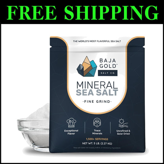 Pure & Natural Mineral Sea Salt - Perfect for Cooking & Finishing Dishes, 5 lb
