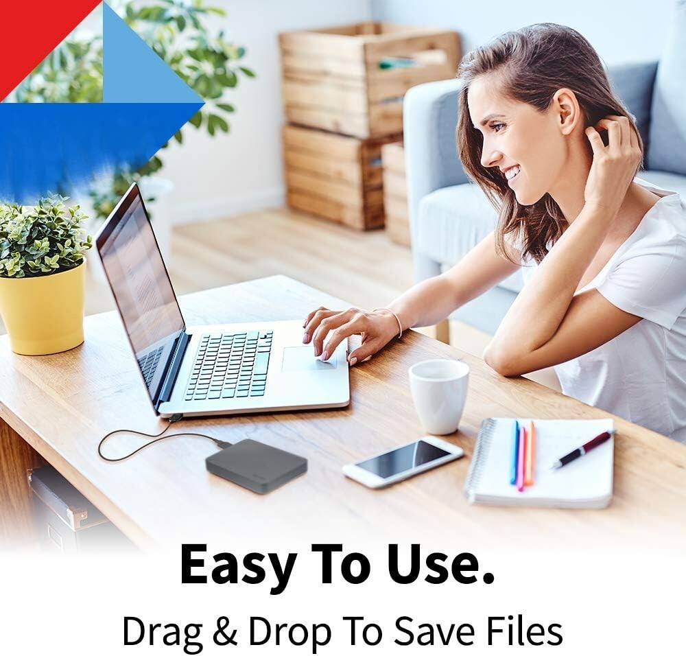 Compact 2TB USB 3.0 External HDD - Ideal for Gaming, Business & Personal Use