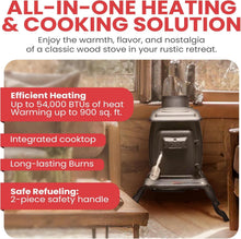 Load image into Gallery viewer, Stylish Freestanding Wood Stove - 54,000 BTU Heat Output for Cabins &amp; Homes