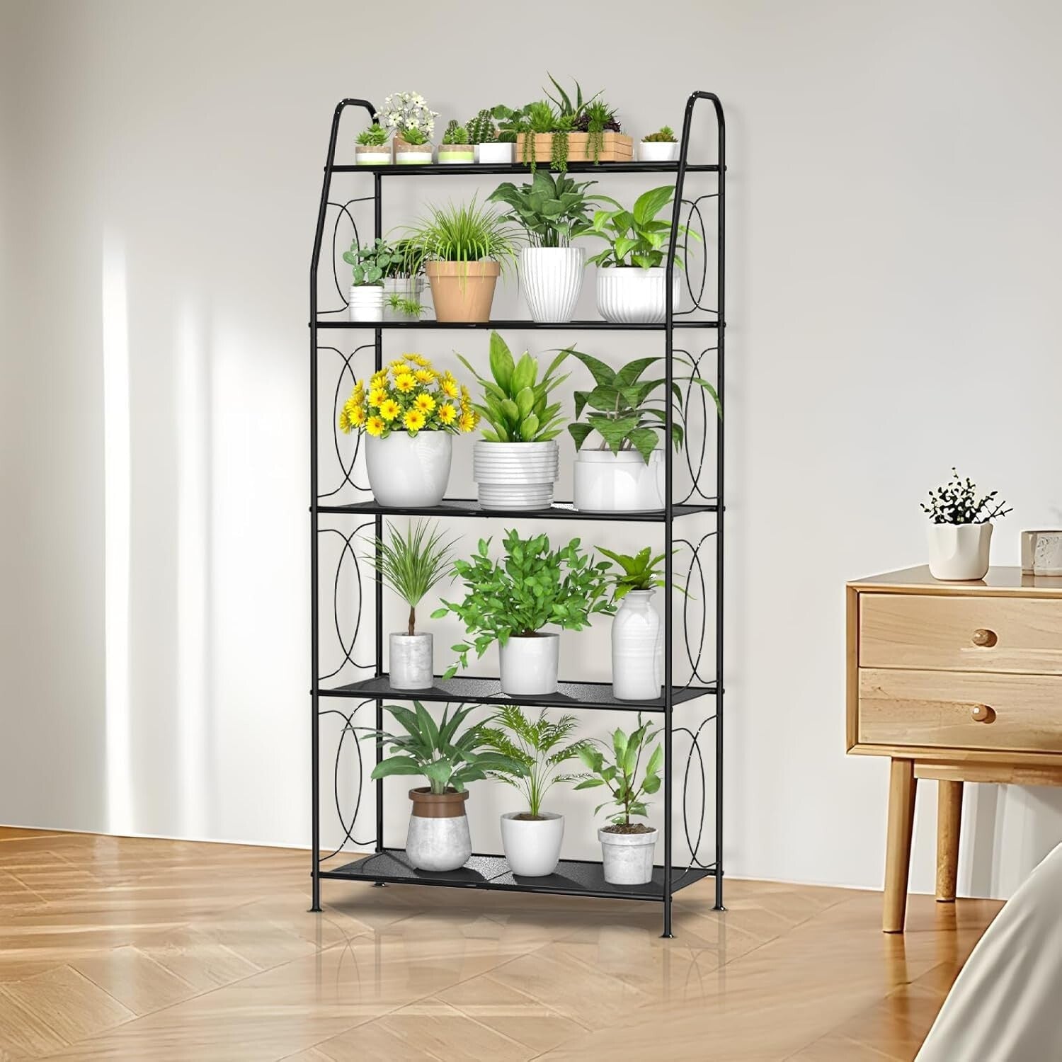 Durable 5-Tier Plant Shelf with Elegant Design - Perfect for Home and Garden