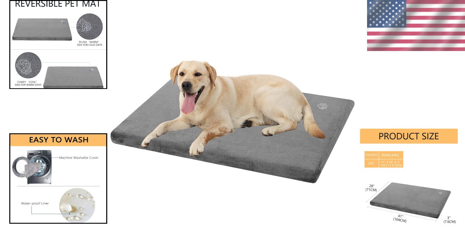 Durable X-Large Dog Bed Mat - Reversible & Waterproof for Year-Round Comfort
